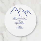 青い山の心で冒険が待っている 名前を追加 フェイバータグ (裏面)