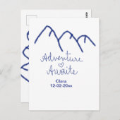 青い山の心で冒険が待っている 名前を追加 ポストカード (正面/裏面)