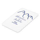 青い山の心で冒険が待っている - 名前を追加 マグネット (左側)