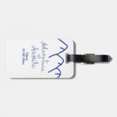 青い山の心で冒険が待っている 名前を追加 ラゲッジタグ (裏面横)