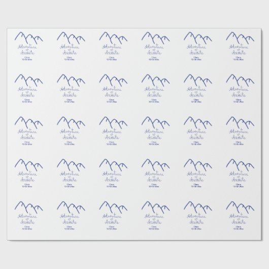 青い山の心で冒険が待っている 名前を追加 ラッピングペーパー (フラット)