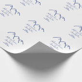 青い山の心で冒険が待っている 名前を追加 ラッピングペーパー (角)