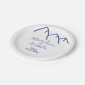 青い山の心に冒険が待っている 名前を追加 ペーパープレート (アングル)