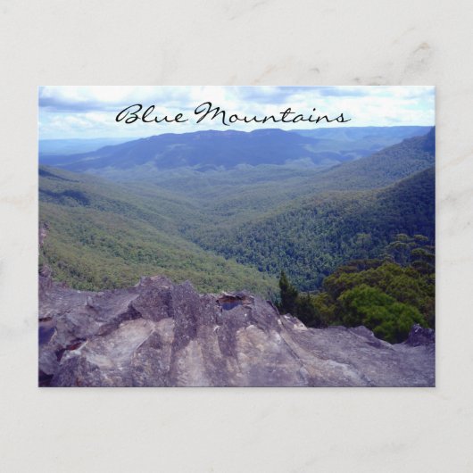 青い山の景色 ポストカード (正面)