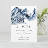 青い山の水の色の写真の日付を保存 セーブザデート (スタンド正面)