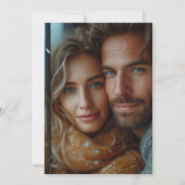 青い山の水の色の写真の日付を保存 セーブザデート (裏面)