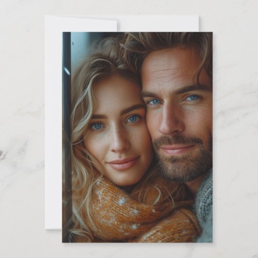 青い山の水の色の写真の日付を保存 セーブザデート (裏面)