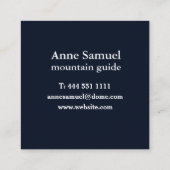 青い山の水彩画のモダンな名刺 スクエア名刺 (裏面)