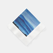 青い山の水彩画の風景 縁ありカクテルナプキン (角)