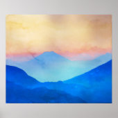 青い山の水色 ポスター (正面)