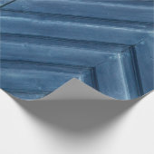 青い山形の壁 ラッピングペーパー (角)