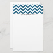 青い山形の文パーソナライズされた具 便箋 (正面/裏面)