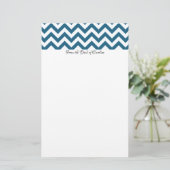 青い山形の文パーソナライズされた具 便箋 (スタンド正面)