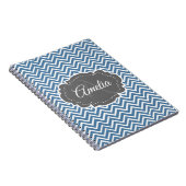 青い山形ノートブパーソナライズされたック ノートブック (右側)