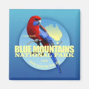 青い山NP -深紅色のRosella マグネット