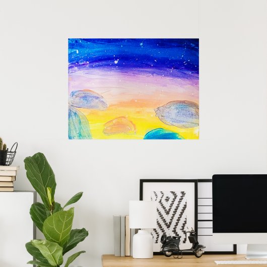 青い岩 – ポスター (ホームオフィス)