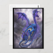 青い嵐のドラゴン ポストカード (正面/裏面)
