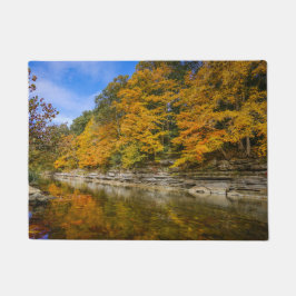 青い川の秋 ドアマット