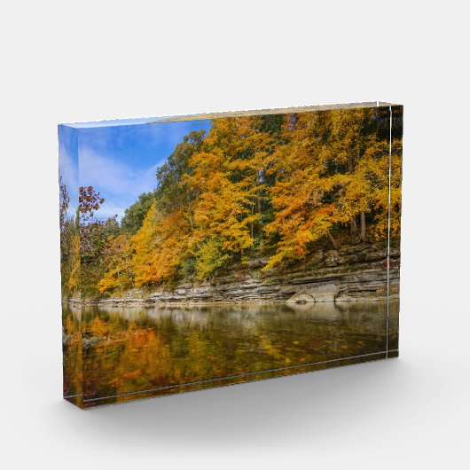 青い川の秋 フォトブロック (左)