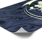 青い工具付きレザーとクリームレースのシーティングチャート ポスター (角)