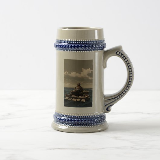 青い左手の漏流シュタイン ビールジョッキ (右)