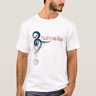 青い巻き毛の渦巻のネバダのTシャツの暗闇 Tシャツ