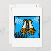 青い巻物 ポストカード (正面/裏面)