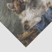 青い布でバスケットに入れた子猫たち 薄葉紙 (詳細)