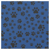 青い布に黒い手王室ののプリント ファブリック (クローズアップ)