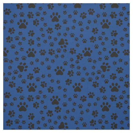 青い布に黒い手王室ののプリント ファブリック (見本)