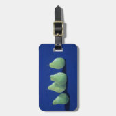 青い布の梨 ラゲッジタグ (正面縦)