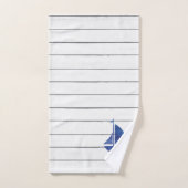 青い帆船シプ航海のラップバスタオルセット バスタオルセット (ハンドタオル)