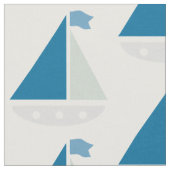 青い帆船パタ航海のーン白 ファブリック (クローズアップ)