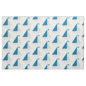 青い帆船パタ航海のーン白 ファブリック (ファットクウォーター)