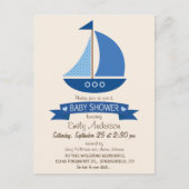 青い帆船、赤航海のちゃんシャワー インビテーションポストカード (正面)