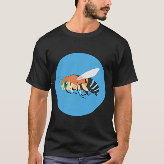 青い帯状の蜂 Tシャツ (正面)