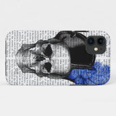 青い帽子が付いているスカル Case-Mate iPhoneケース (裏面(横))