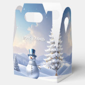 青い帽子の雪だるまのクリスマスツリーホリデーファボックス フェイバーボックス (オープン)