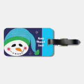 青い帽子の雪だるま ラゲッジタグ (裏面横)