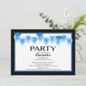 青い帽子の風船 卒業パーティー招待状 招待状 (スタンド正面)