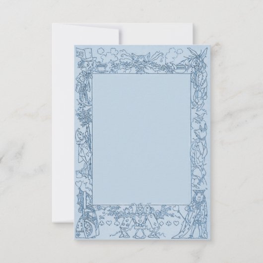 青い帽子屋の不思議の国のお茶会は感謝していしています サンキューカード (裏面)