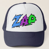 青い帽子紫色および緑を負かして下さい キャップ (正面)