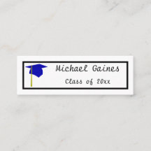 青い帽子 – 卒業名カードを挿入