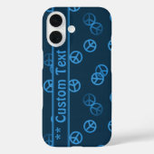 青い平和のサインのパターンとカスタム文字 Case-Mate iPhoneケース (裏面)