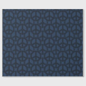 青い平和のサインのパターン ラッピングペーパー (フラット)