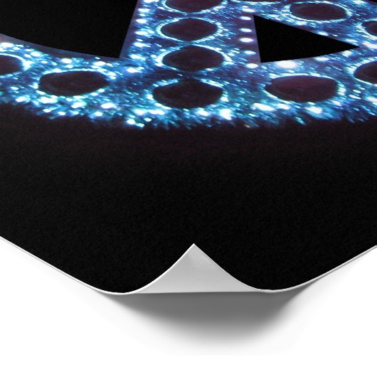 青い平和のサインのポスター ポスター (角)