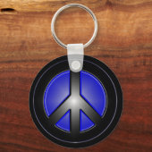 青い平和のサイン キーホルダー (正面)