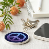 青い平和サイン キーホルダー (側面)