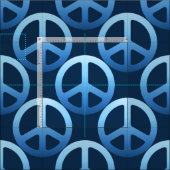 青い平和サイン ファブリック (タイル)