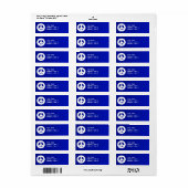 青い平和サイン ラベル (フルシート)